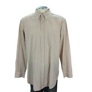 Banana Republic Button‎ Down Shirt XL White Orange Stripe Classic Fit Mens